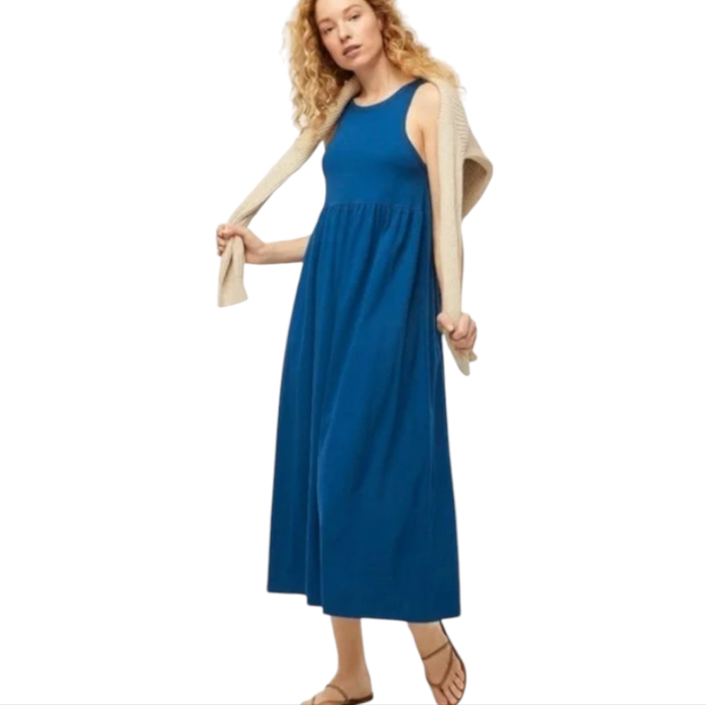 J. Crew Blue Sleeveless Maxi Dress